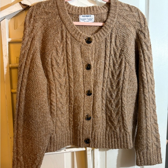 Old Navy Sweaters - Old Navy Women's Tan Cable Knit Cardigan